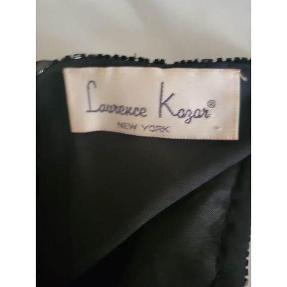 Lawrence Kazar New York Black Cocktail Dress  Pure Silk Size S Sequences Vintage - Picture 3 of 10